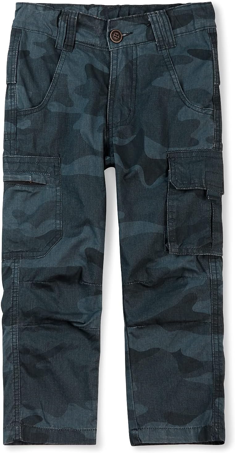 OCHENTA Boys Cotton Military Cargo Pants Army Camo Combat Casual Uniform Hiking Scout with Pockets