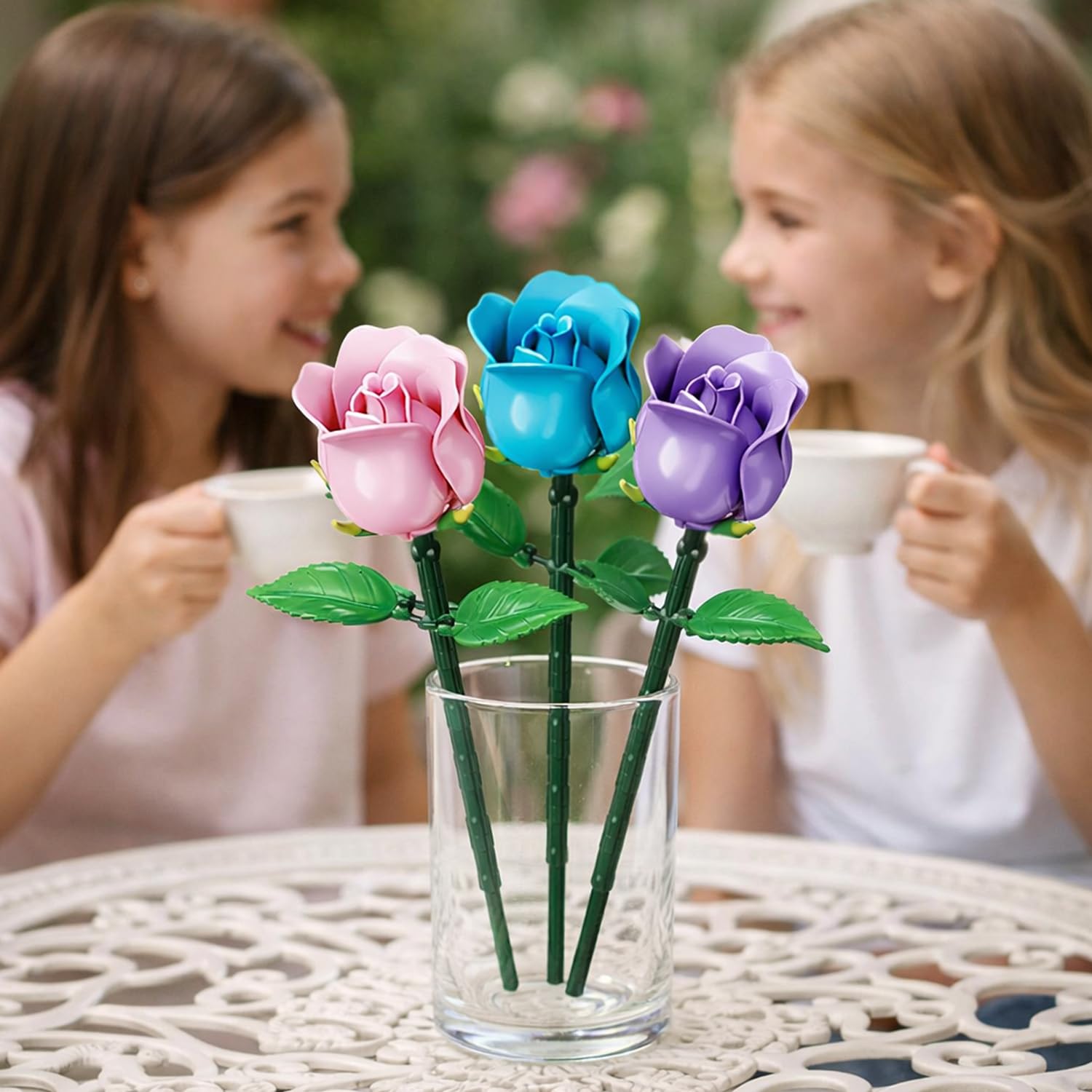 Flowers Rosa 3D para Construir, Set de Construcción de 50 Piezas, Flor Decorativa para Ensamblar, 4 Colores Surtidos, Juego Creativo para Mayores de 6 Años (Modelo Aleatorio) — view 6