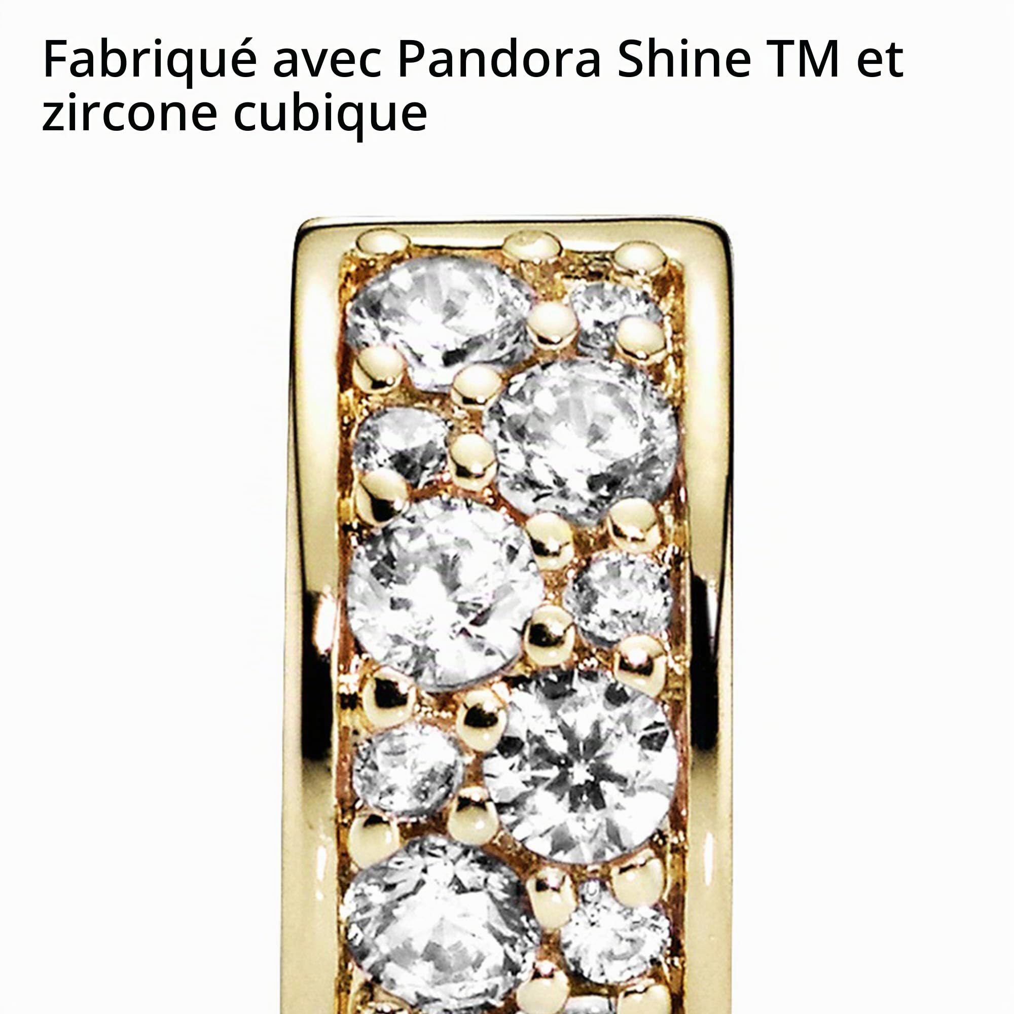 Pandora Timeless Créoles en métal plaqué or 14 carats avec zircones cubiques transparentes
