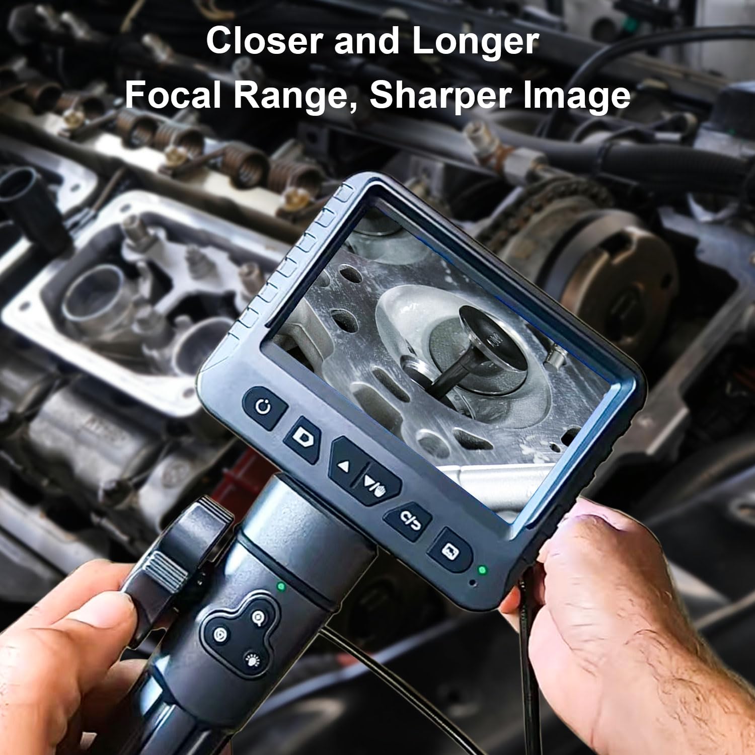 DXZtoz Two-Way Articulating Borescope with Light, 1080P Industrial Endoscope Inspection Camera with Flexible Articulated Probe for Automotive Engine Mechanic HVAC- 5.5FT — Amazon image 4