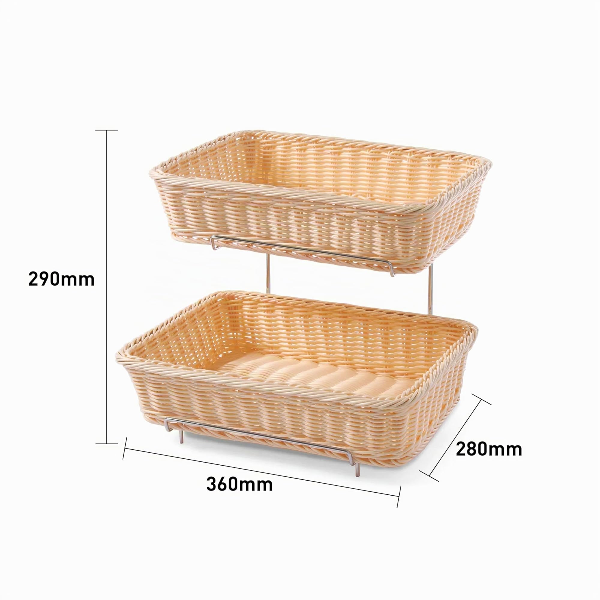 HENDI Espositore portapane GN 1/2, 2 livelli, con 2 cestini per buffet, 360x280x(H) 290mm, polipropilene