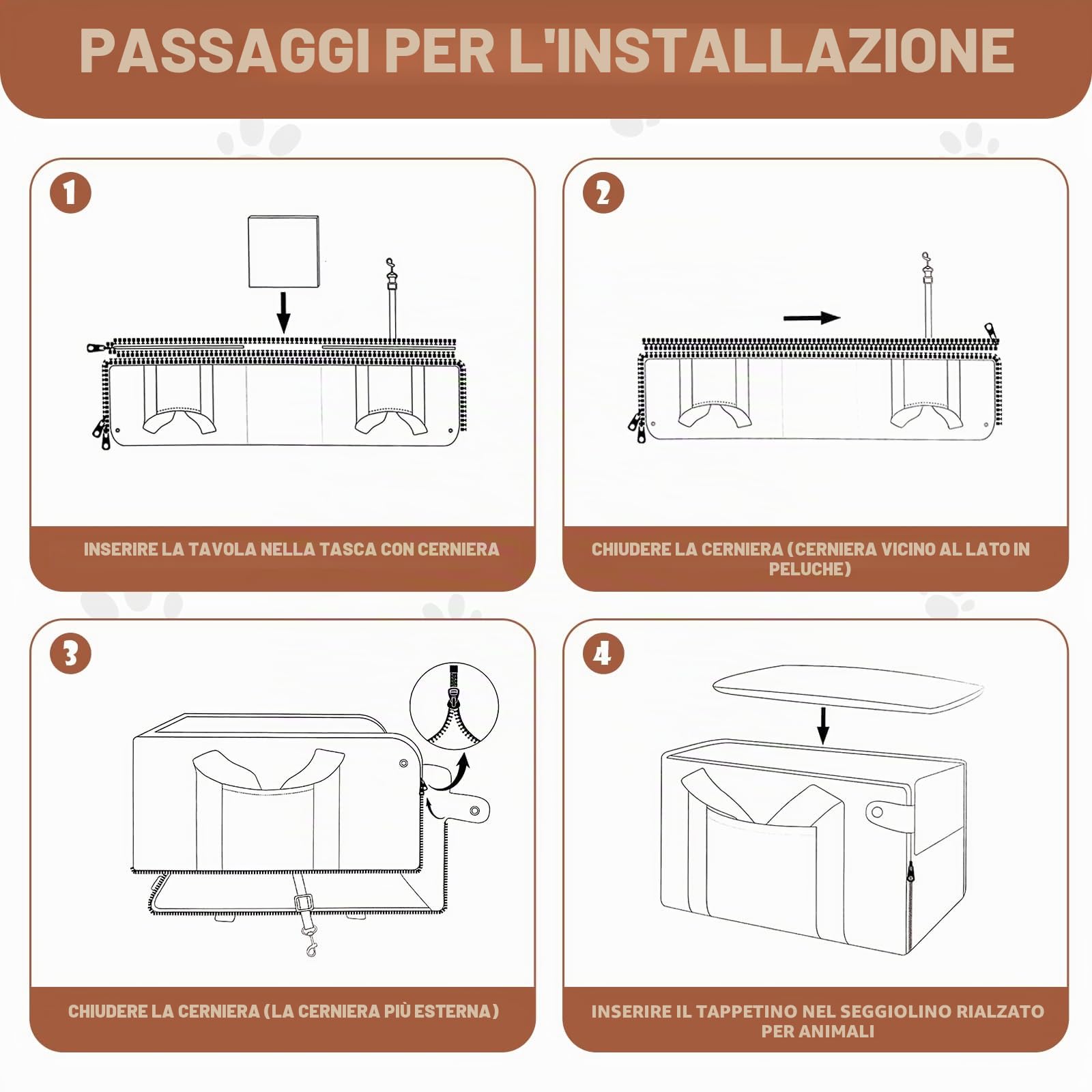 Seggiolino Auto per Cani, Seggiolino Auto per Animali Domestici con Fibbie in Nylon, Piccola Taglia Pet Car Booster Seat Staccabile e Lavabile, Console Centrale Cani e Gatti Domestico Fino a 5,9 kg