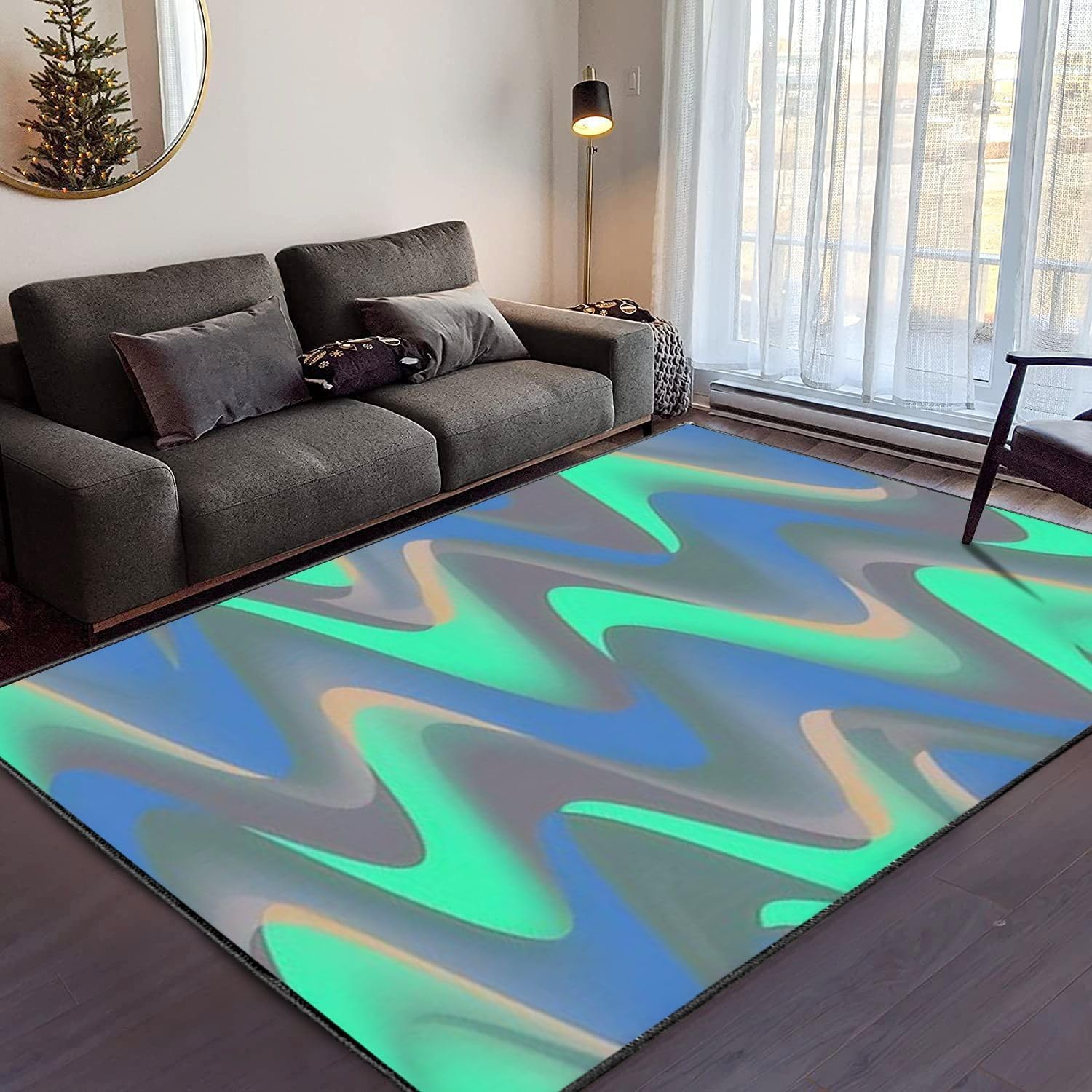 Tapis antidérapant area rug avec support en caoutchouc sécurisé 180x280cm