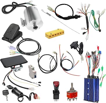 72V 3000W Brushless DC Motor Kit with Controller, LCD Display, Foot Pedal, Switches, Wiring Harness for Electric Scooter, Go Kart, Trike, ATV, Buggy, Razor MX650, MX500 Upgrade