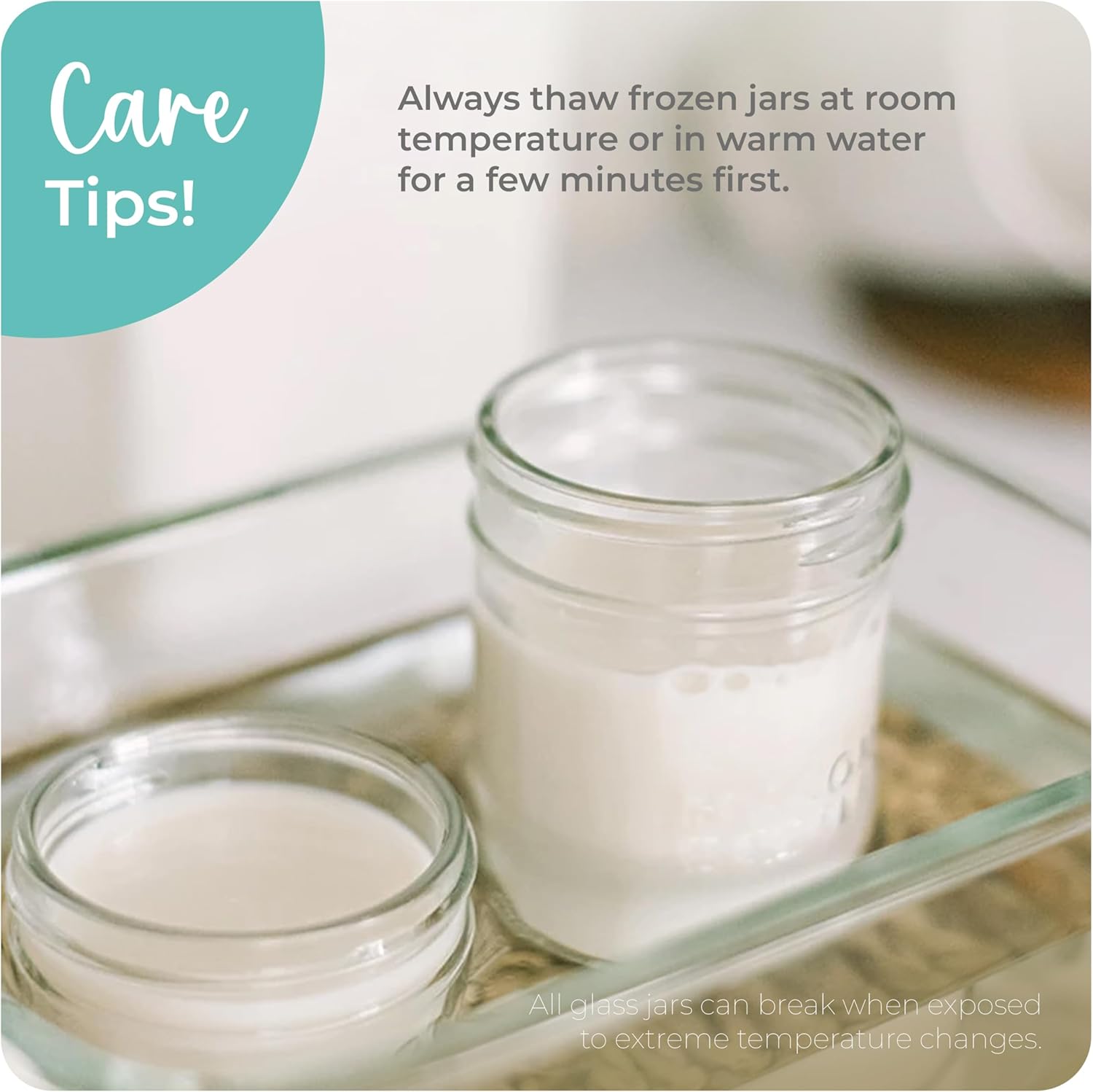 Mason Bottle Breast Milk Storage Jars (4oz & 8oz, 8-Pack) – Reusable Glass Baby Food Containers with Lid for Baby Formula & Breastmilk – Airtight, Stackable, Freezable (Deep Ocean)