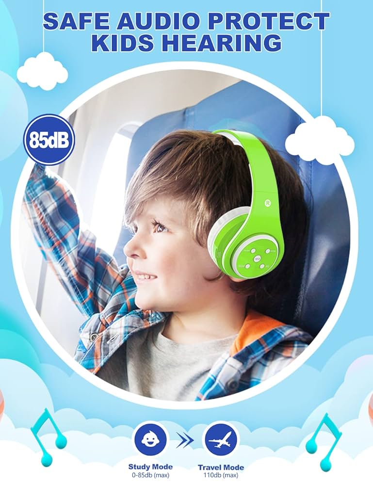 Kids Bluetooth Headphones with Dual Volume Control Options