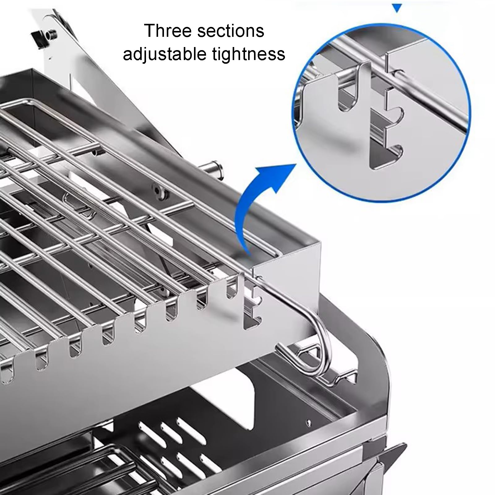 Barbecue Da Esterno, Griglia A Carbone Rotante A 360° Con Cestello Ribaltabile, Acciaio Inossidabile, Griglia Barbecue Portatile Staccabile, Per Campeggio Cortile Picnic Giardino Vacanze Feste Cucina