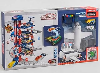 Generic Track Vehicles with Drone - TRACK 5 Tier Garage + Cargo Helicopter (Random Color Choice)