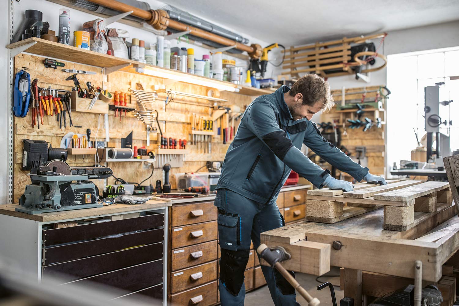 Uvex Tune-up - Chaqueta de trabajo Softshell, con dos bolsillos en el pecho y dos paquetes laterales - transpirable y repelente al agua