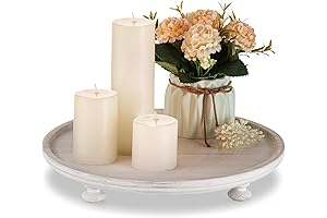 Hanobe Rustic Round Wood Pedestal Stand for Display