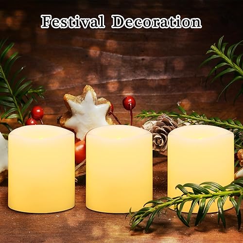 Miniatura 6 de Paquete de 12 velas votivas LED sin llama con temporizador, funciona con pilas, velas falsas eléctricas parpadeantes para deshierbe, Navidad,