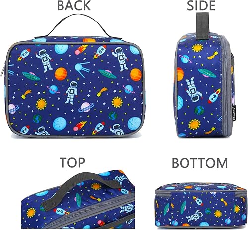 Vista 184 de Caja de almuerzo para niños con aislamiento, bolsa suave mini enfriador de vuelta a la escuela térmica de comida para niñas, niños, océano azul azul