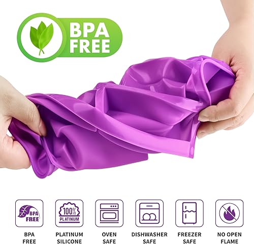 Miniatura 3 de Moldes de silicona para barra de caramelo de 8 cavidades, 2 moldes de barra de granola rectangulares para hornear proteínas, barra de chocolate