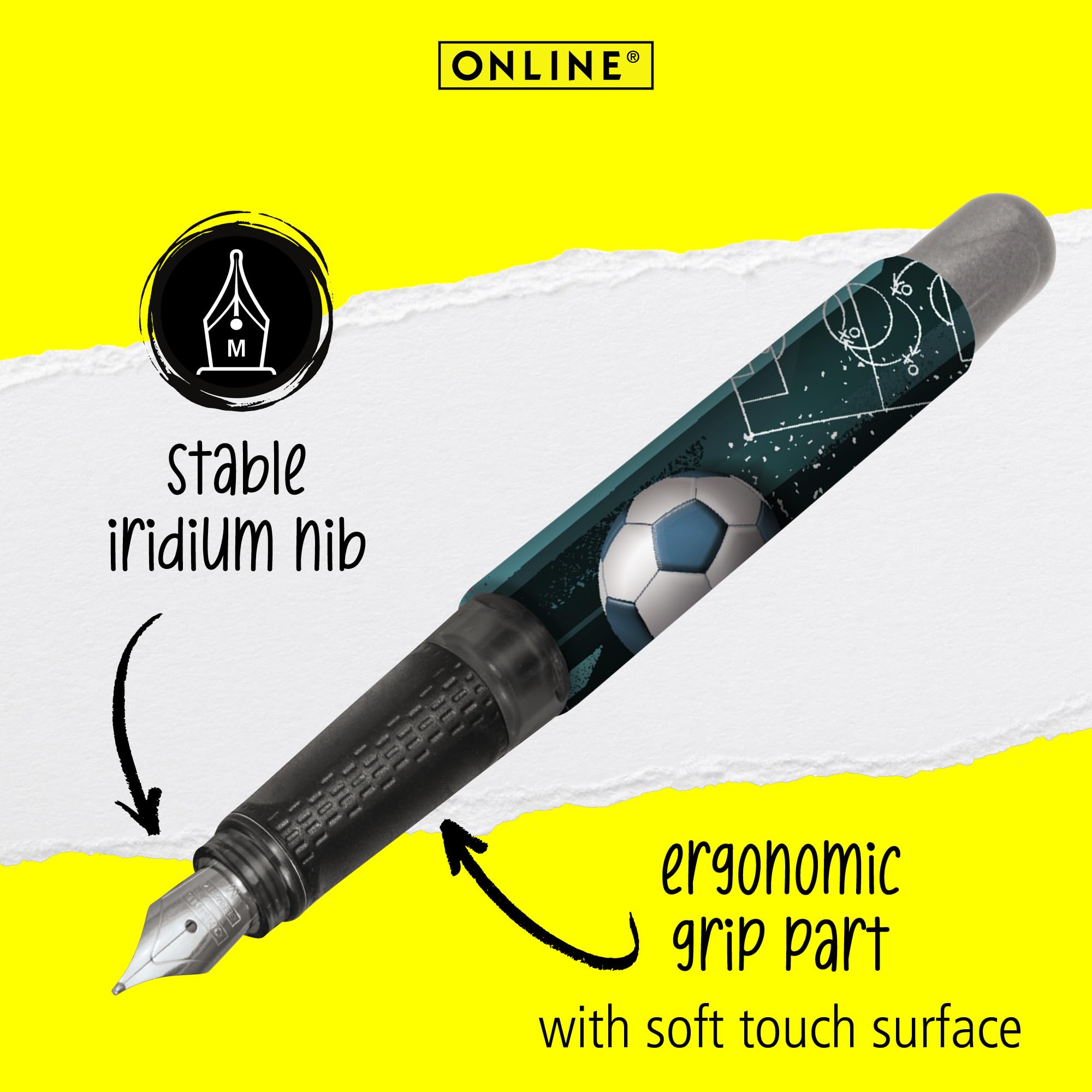 Online fountain pen College Champion, ink fountain pen for right-handers, ergonomic grip, iridium nib medium - Image 2