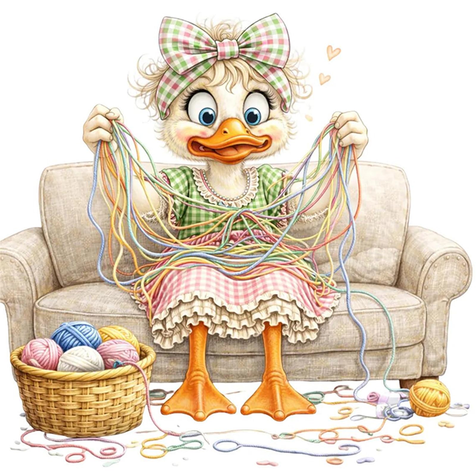 Cross Stitch Kits for Adults Beginners - Wool Duck Full 14CT DIY Stamped