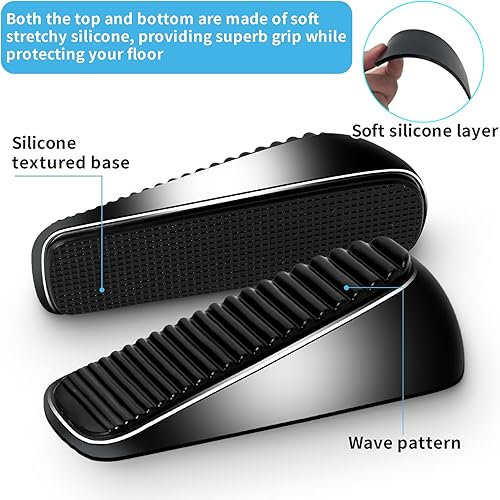 Miniatura 3 de Mzsyxxm 2 topes de puerta más fuertes  Cuña de tope de puerta resistente, topes de puerta para la parte inferior de la puerta, hechos de zinc y