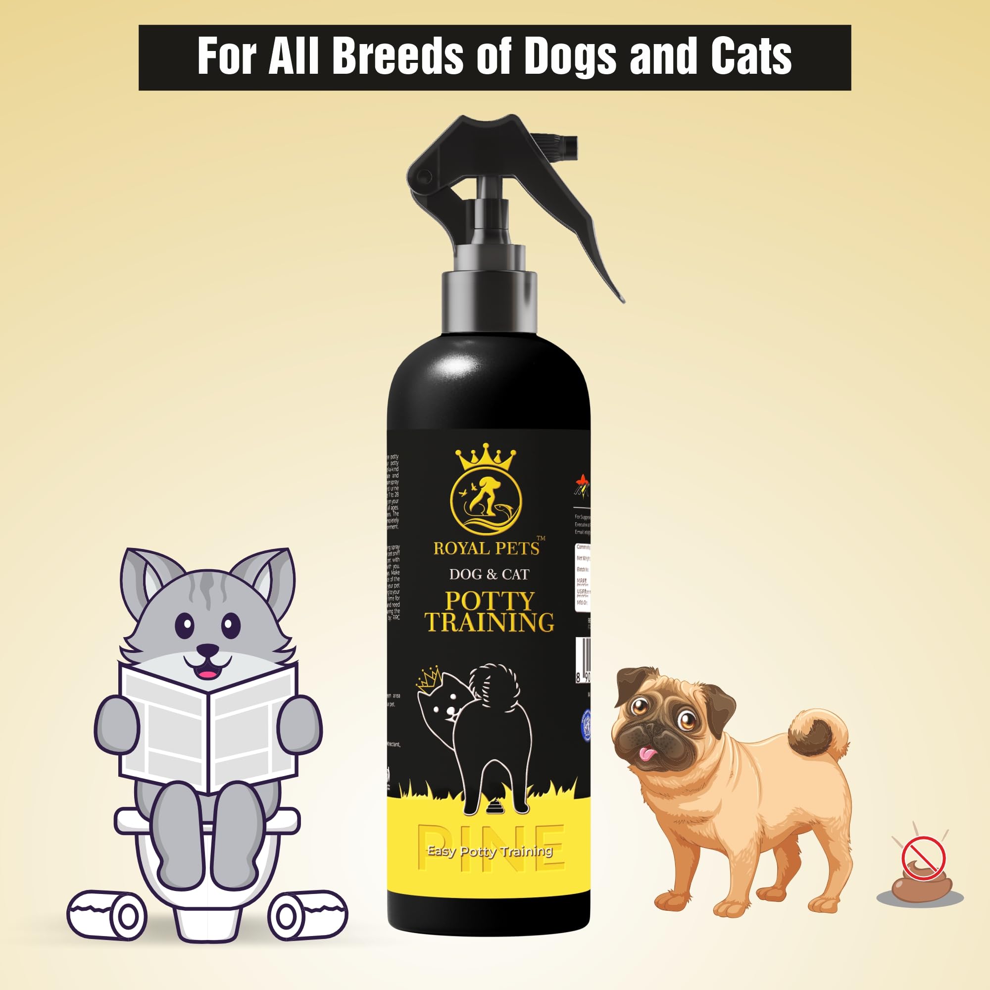 Royal Pets Potty Training Spray with Stay Away Spray for Dog and Cat | Potty Training Spray for Puppy, Dog, Cat and Kitten | Cat Repellent Spray | Trains Pet Where to Poop and Urinate | Each of 250ml 1