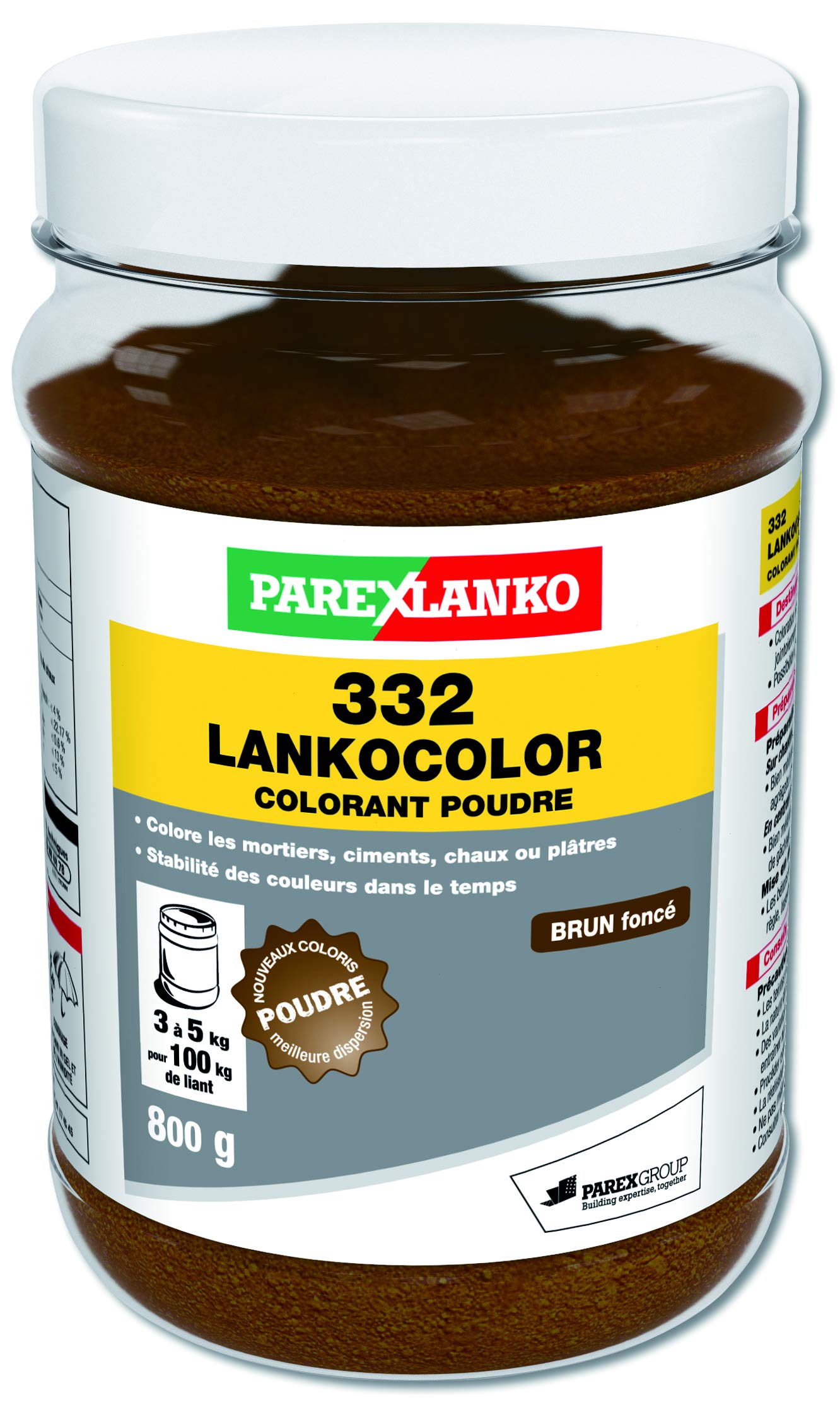 Parexlanko, 332 LankoColor Powder Dye for Mortar, Cement, Lime or Plaster, Dark Brown, 800 g — image 1