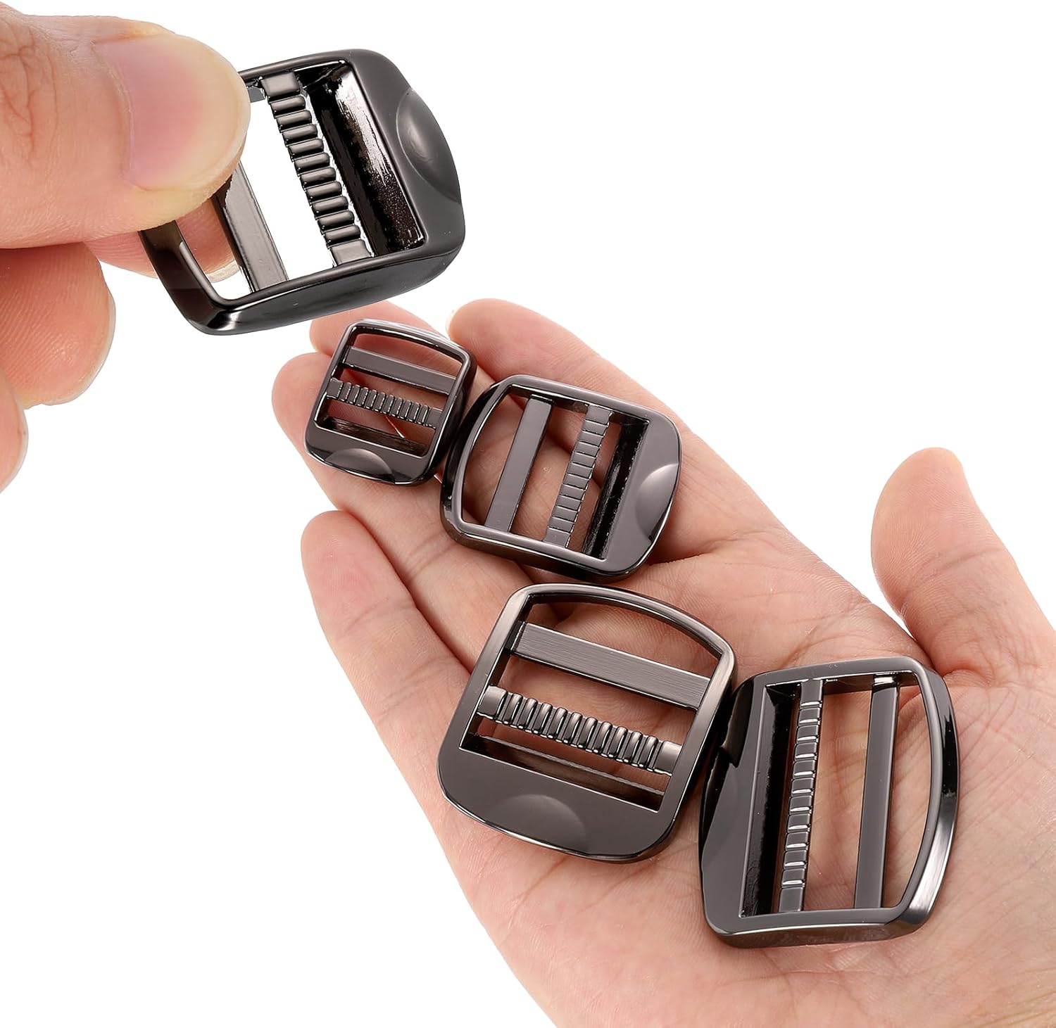 uxcell Metal Ladder Lock Slider, 5Pcs Zinc Alloy Buckle Adjuster Webbing Strap Release Buckles for Backpack Strap Replacement - Image 4