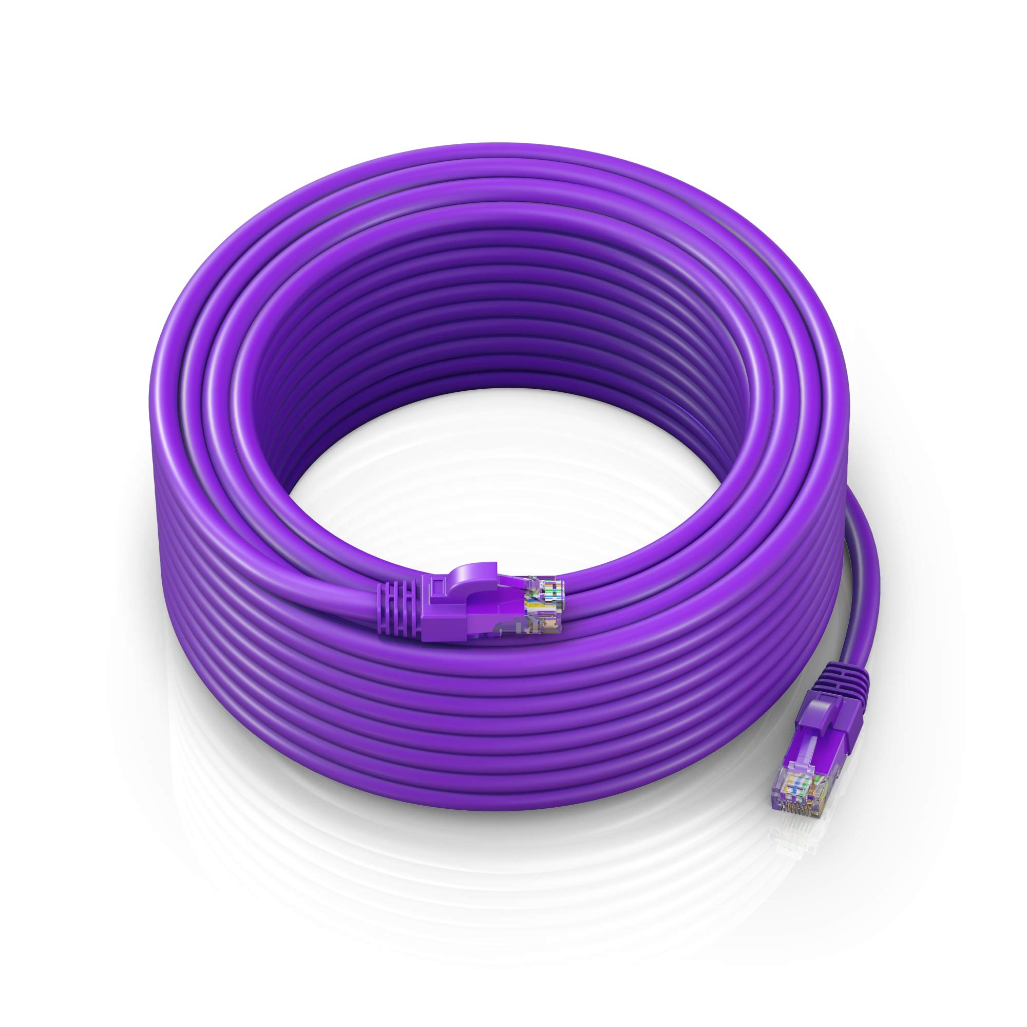 Maximm Ethernet Cable 200 ft CAT6 High Speed Internet Network LAN Cable Cord, Outdoor Waterproof (Purple)