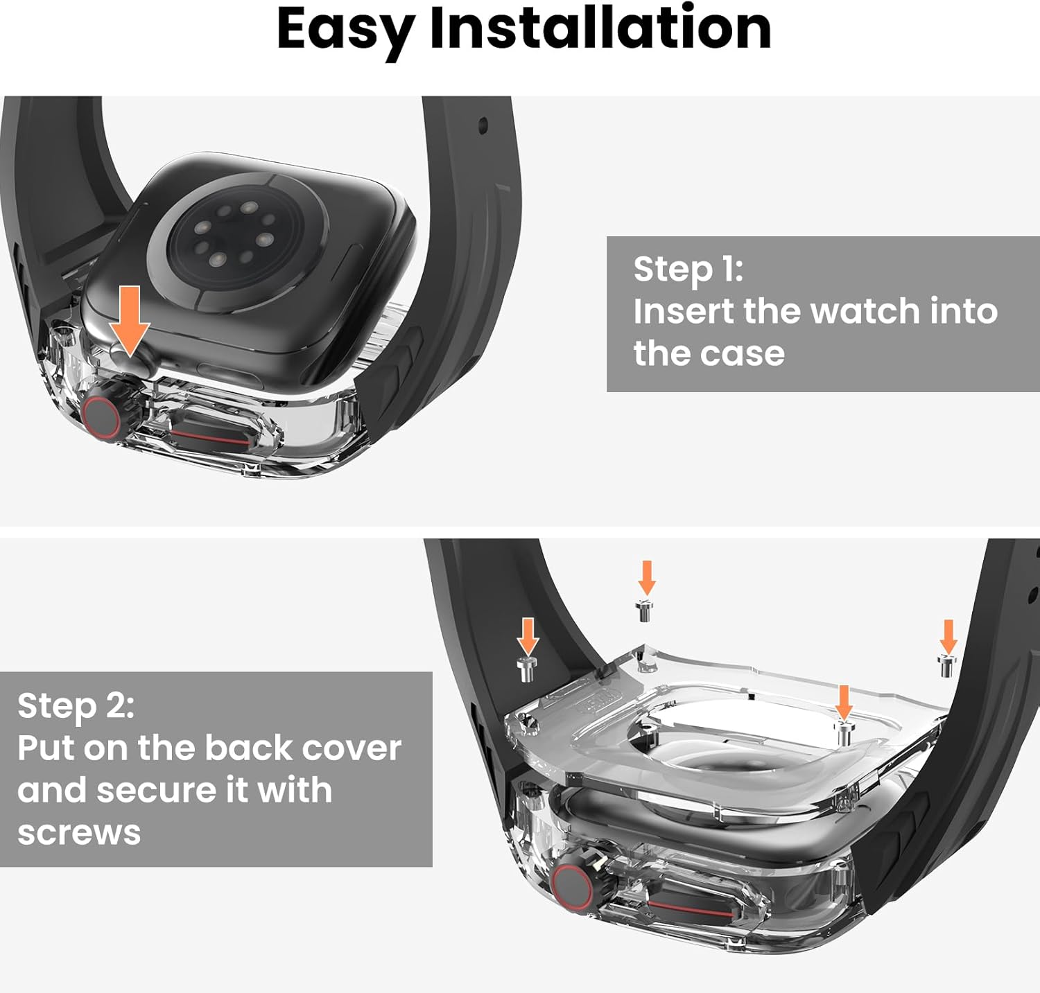 Delidigi Rugged Band and Case Compatible with Apple Watch Ultra 3 2 1 Series 11 10 9 8 7 6 5 4 SE 3 49mm 46mm 45mm 44mm 42mm, iWatch Sport Strap with Shockproof PC Frame Bumper for Men - Image 5