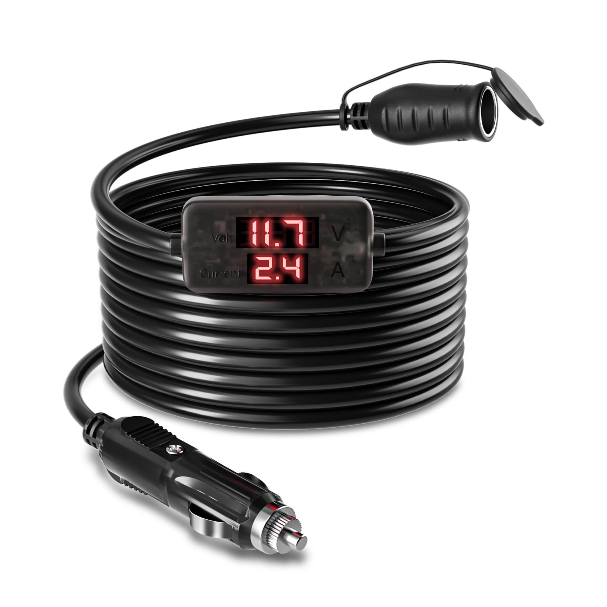 RGBer® Zigarettenanzünder 12 Volt Verlängerung Kabel,Zigarettenanzünder Verlängerung mit Batteriewächter 12v für Auto Kühlbox geeignet|