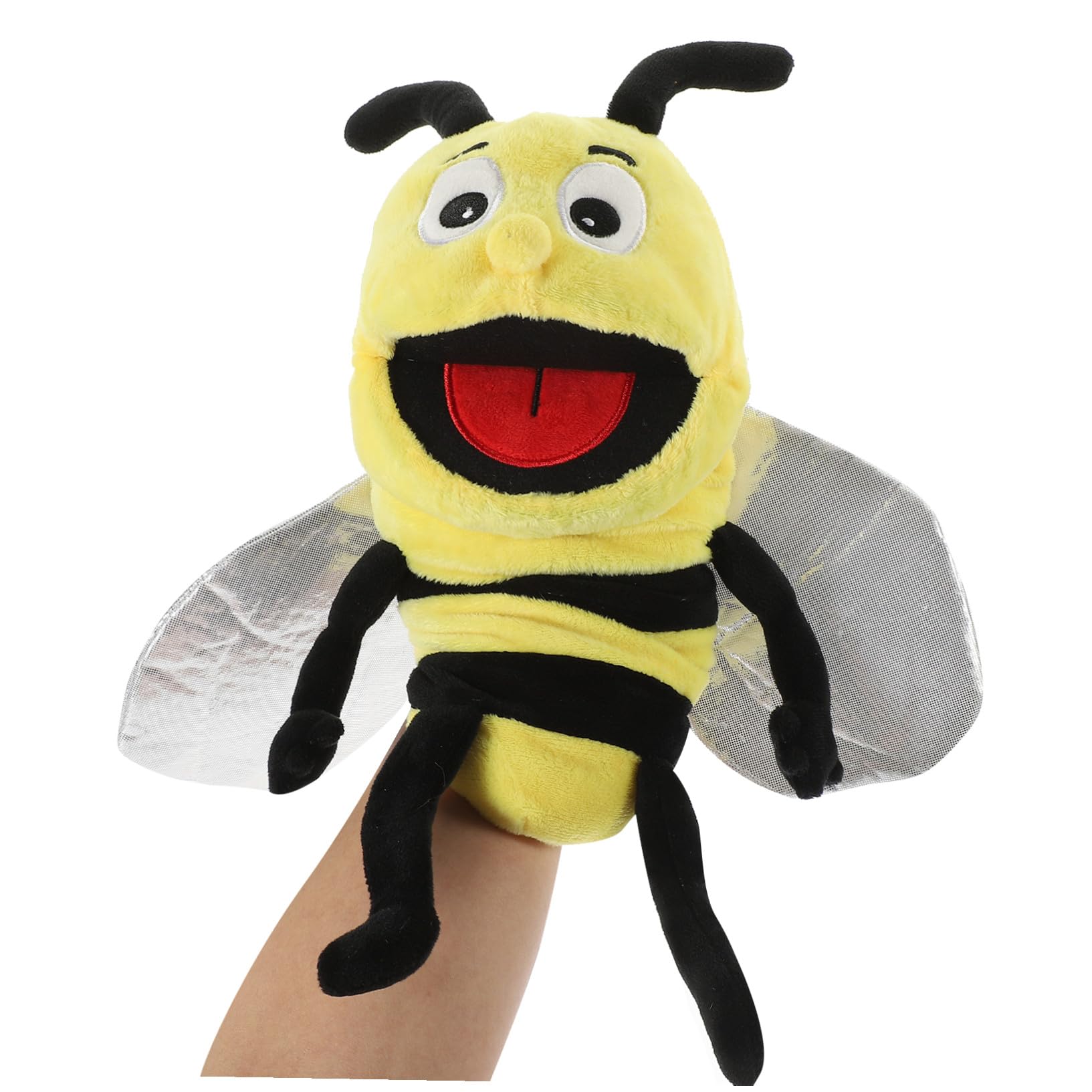 Mikinona Marioneta de Mano Interactiva para Contar Cuentos y Comunicación Emocional de Abeja de Felpa Algodón PP, Juguete Suave en Niños y Adultos