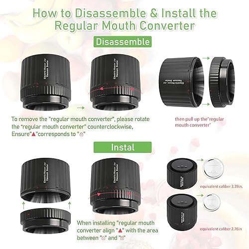 Miniatura 3 de Kit de sellado al vacío eléctrico de tarros Mason para sellado al vacío de boca ancha y boca regular para tarros Mason Conservación y fermentación