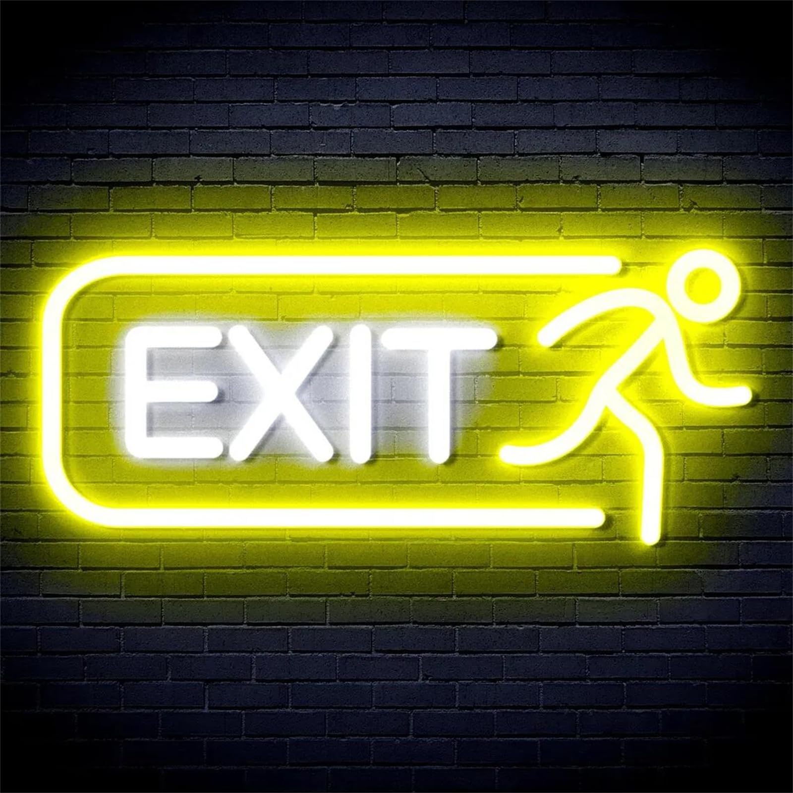 FINOTI Exit LED Neon Light Sign Studio Bar LED Light Sign Emergency Exit LED Light Up Sign Teen Room Gamer Bedroom Bar Pub Club Room Art Wall Art Decoration USB With Switch,D