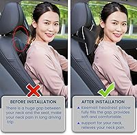 Vista 3 de Almohada de Cuello de Coche Inflable, Almohada de Reposacabezas de Coche Inflable Suave para Asiento de Conducción con Correa Ajustable, Diseño