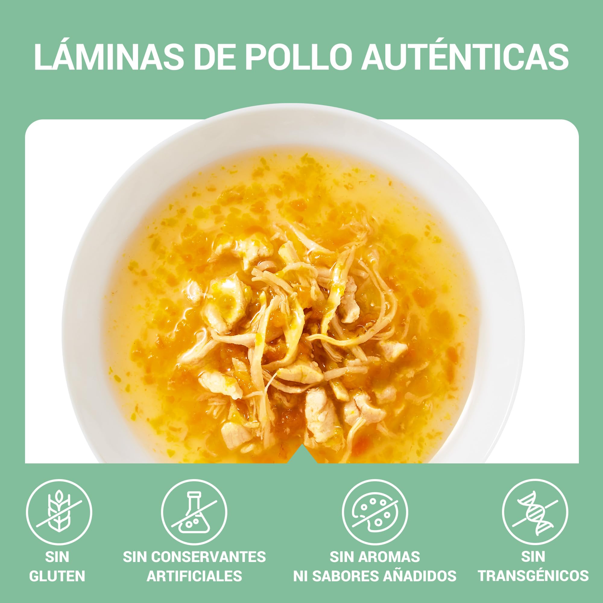Schesir, Sopa con Filetes de Pollo con Zanahorias y Calabaza, Cibo Húmedo Complementario para Gatos, Receta Original, 100% Natural, Cruelty-Free, 12 x 40g