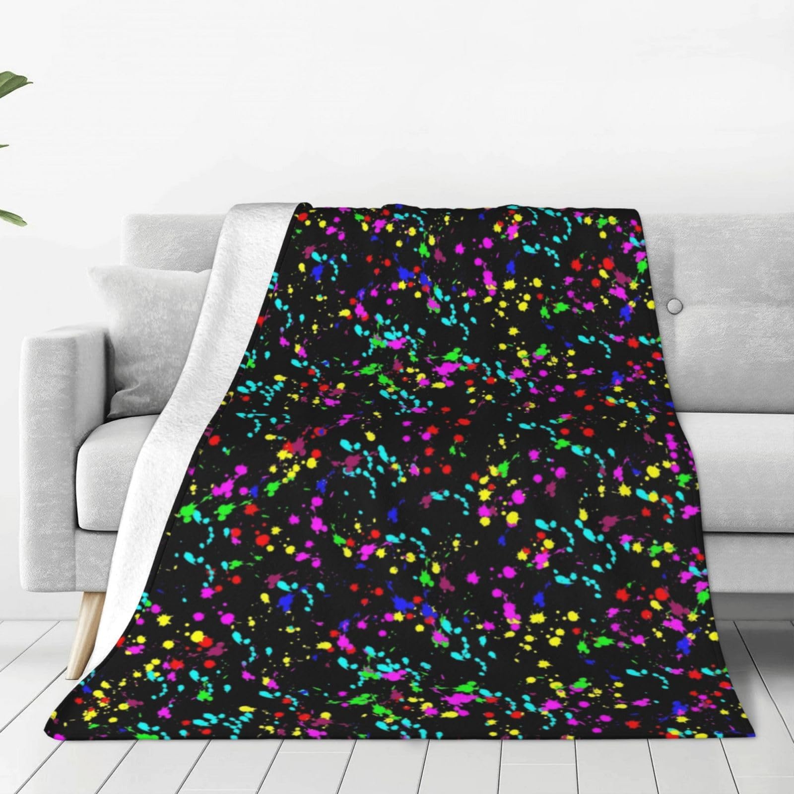 Abstract Splash Spots Soft Warm Flannel Blankets For Sofa Couch Bed,Cozy Lightweight Fleece Throw Blanket For Living Room Office All Season,50"X40"
