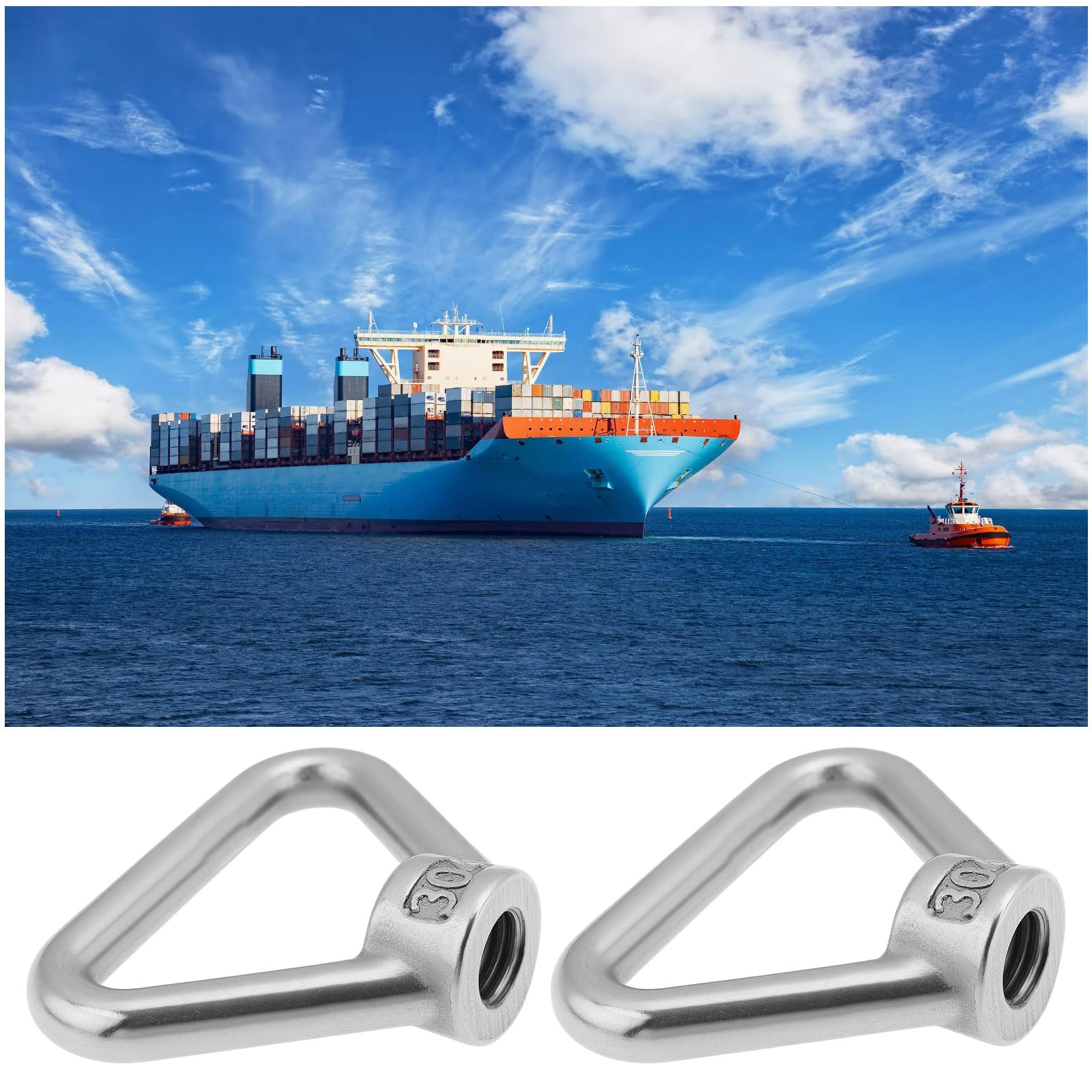 Create idea 6Pcs M10 Lifting Eye Nut 304 Stainless Steel Triangle Ring Shape Nut Threaded Nuts - Image 3