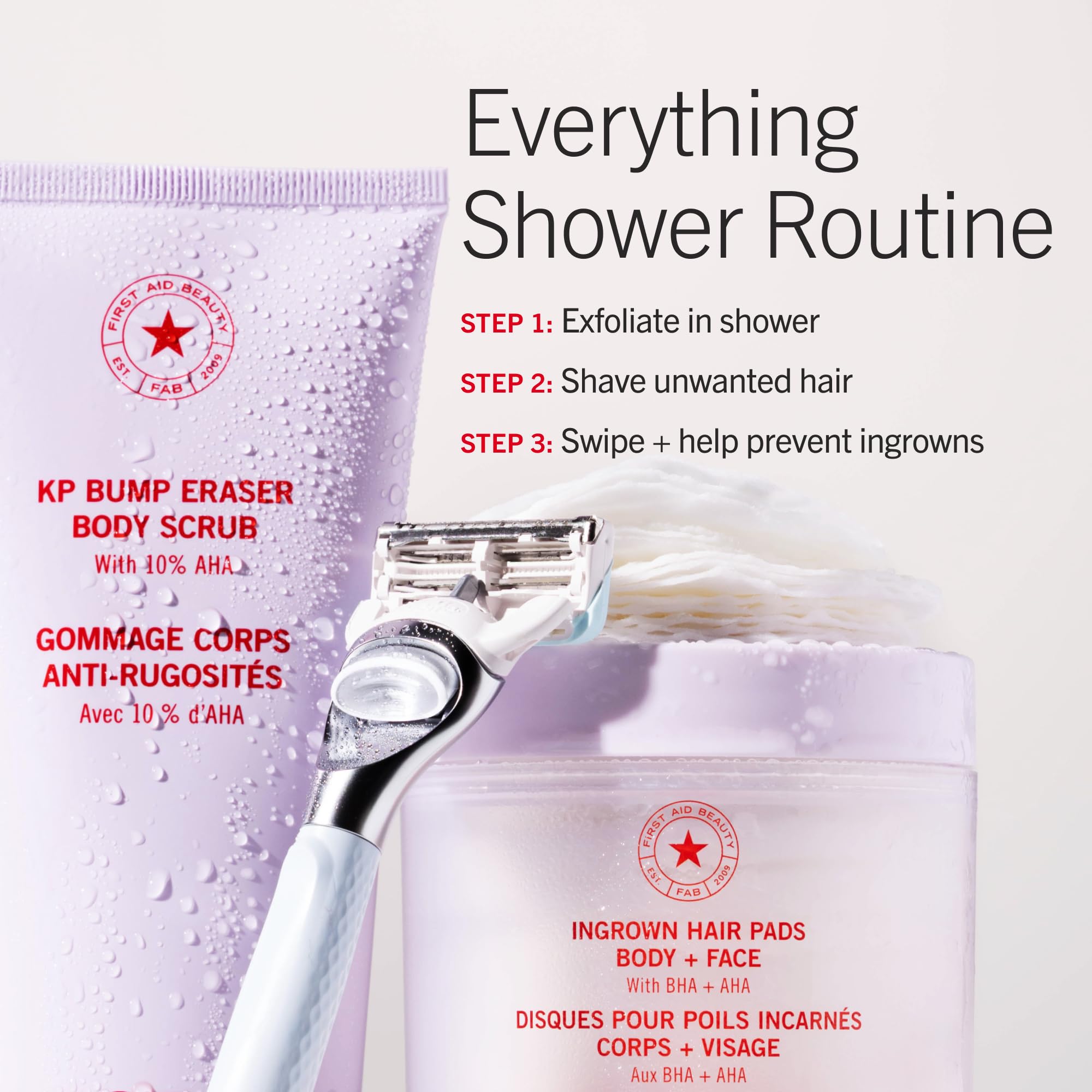 First Aid Beauty Eingewachsene Pads mit BHA und AHA – Tägliche Behandlung – 60 Pads