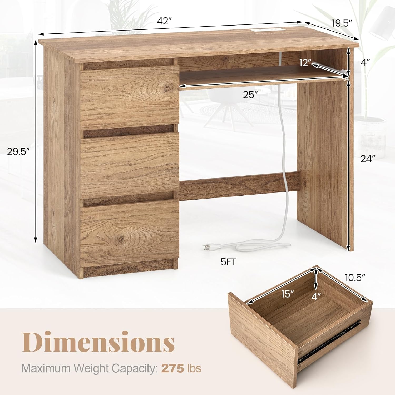 Dimensions of Giantex Computer Desk