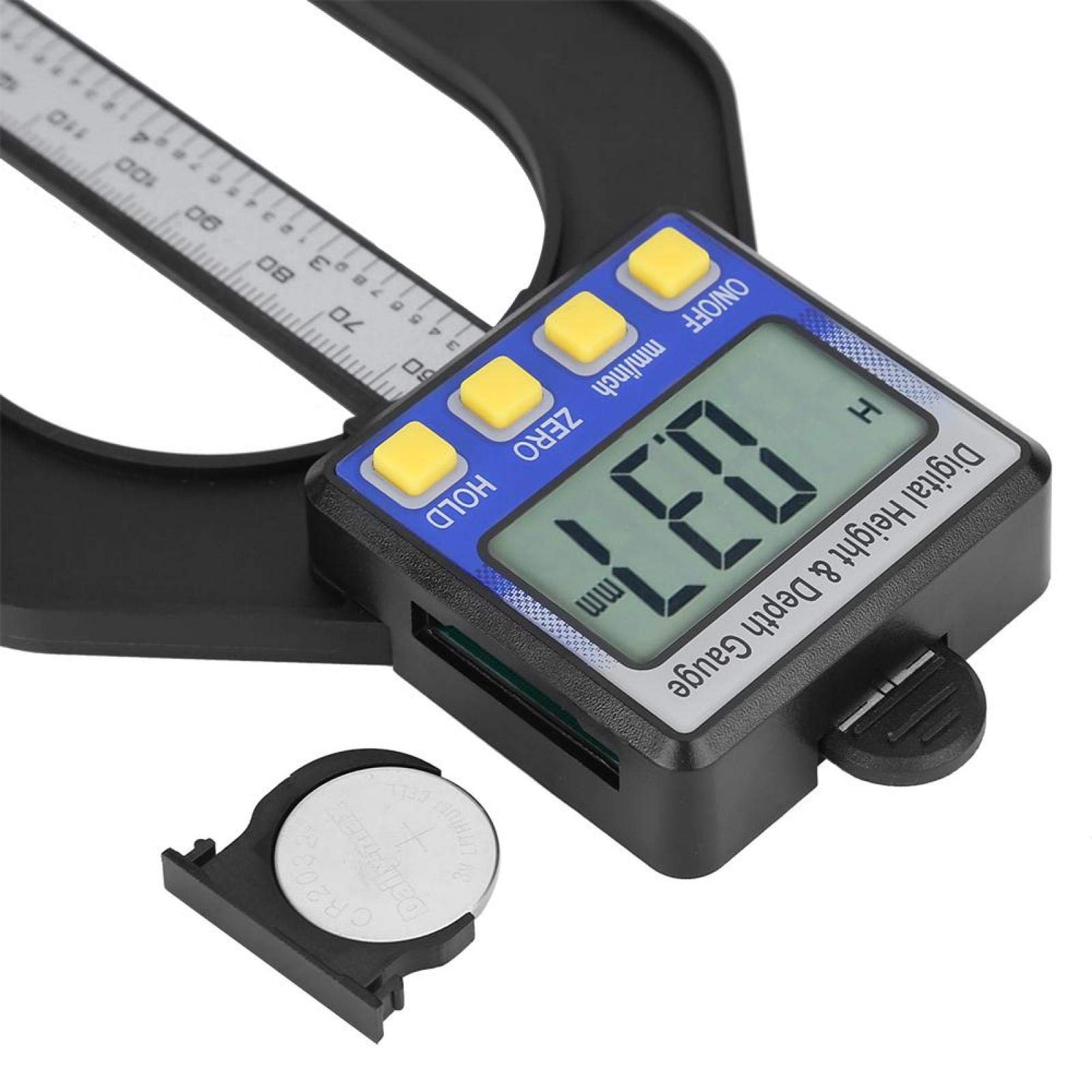 Medidor de profundidad digital 0-80 mm con base magnética para sierra de mesa