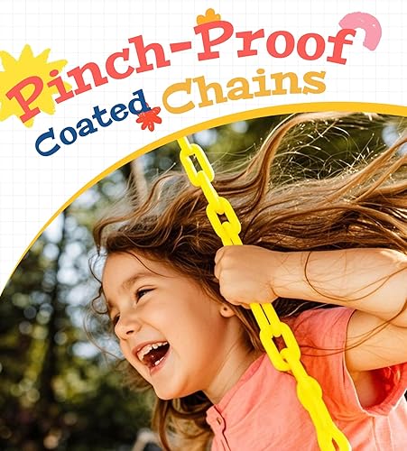 Miniatura 6 de Paquete de 2 asientos de columpio resistentes con cadenas resistentes a la oxidación de 66 pulgadas, accesorios de repuesto con eslabones rápidos,