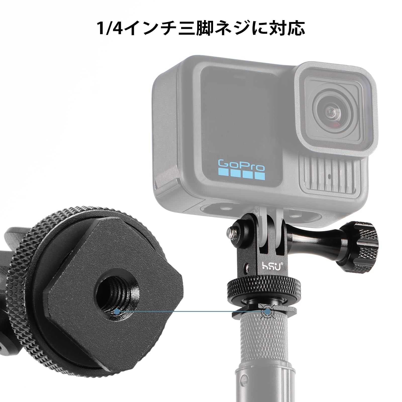 Amazon | HSU アルミ ホットシューマウントアダプター 1/4穴付き 三脚