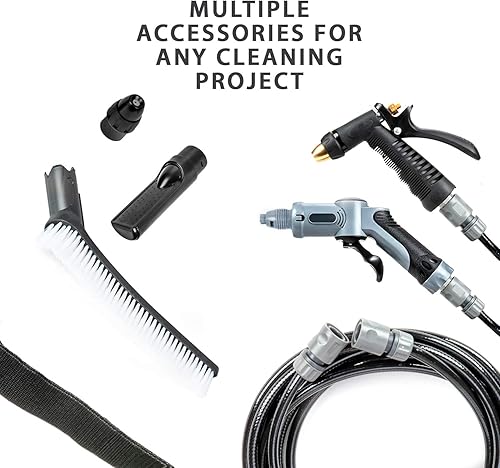 Miniatura 2 de Ivation Lavadora de pulverización portátil multiusos con tanque de agua, batería de litio recargable integrada de 2200 mAh y enchufe de coche de 12