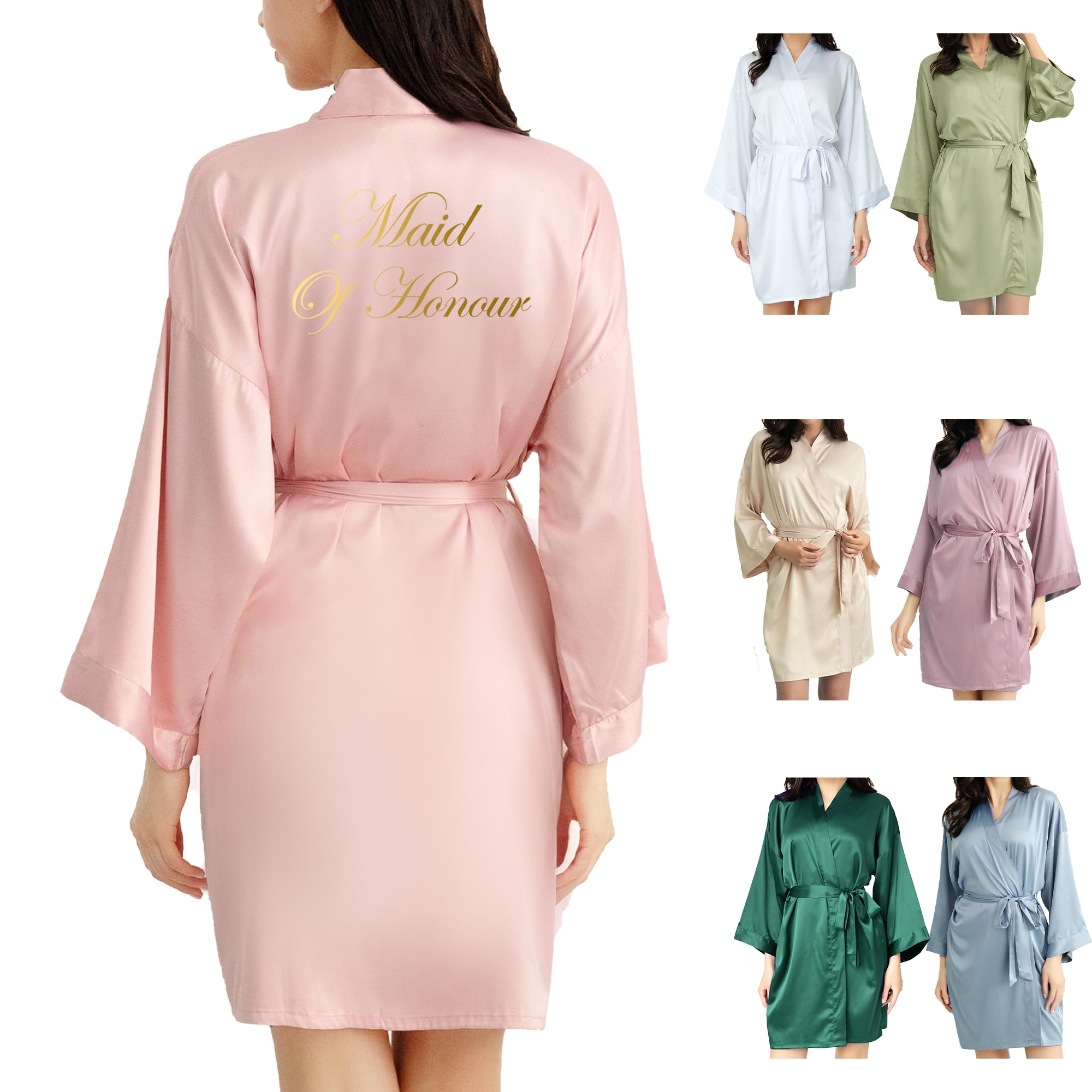 Robe de demoiselle d'honneur en satin pour femme - Cadeau de luxe