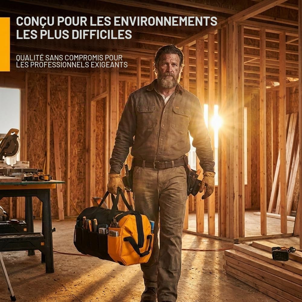 TOUGHBUILT Sac à Outils Massive Mouth 40 cm pour Artisans Professionnels avec Accès Facile et Durable