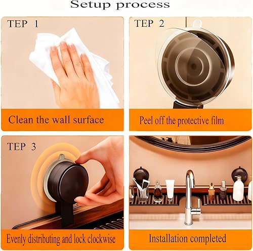 Miniatura 7 de Bathroom Sink Shelf Over Faucet, Modern Kitchen Organizer Storage Shelves Floating, No Mounted Shower Sink Caddy Organizers, Toothbrush Soap Rack