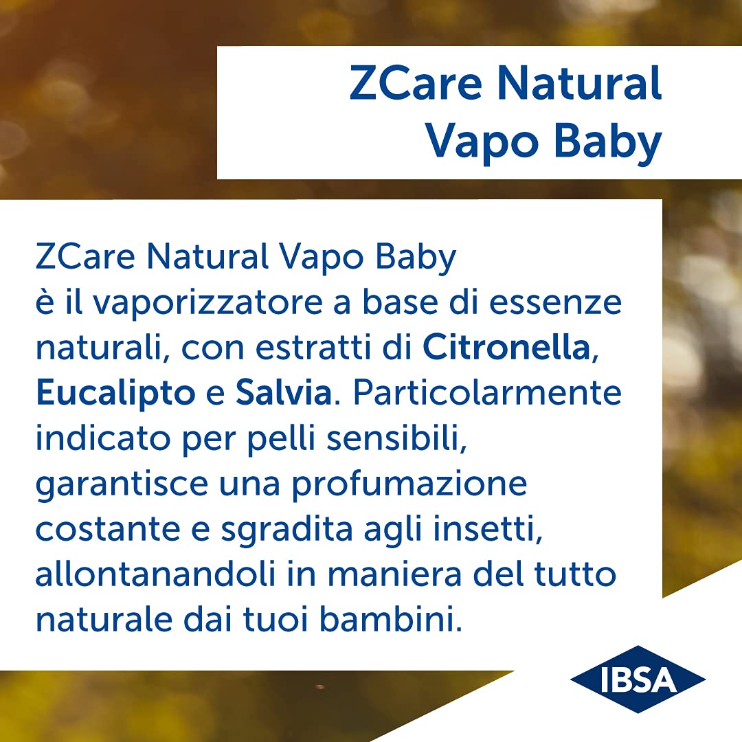 ZCare Natural Vaporizzatore Antizanzare Bambini Con Essenze Naturali Di Citronella, Eucalipto E Salvia. Flaconcino 100 Ml Antizanzare Neonati Spray Zanzare Bambini
