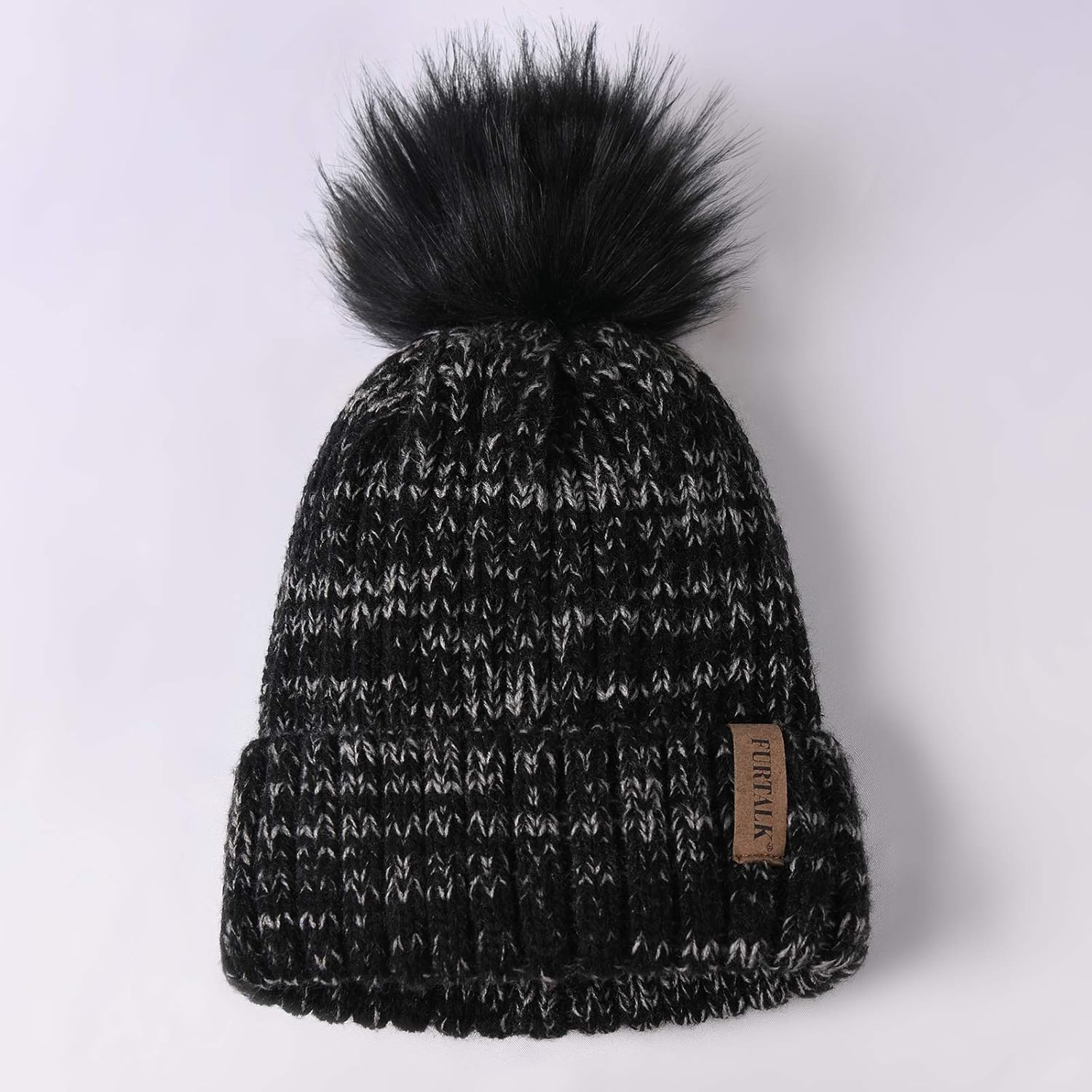 FURTALK Womens Winter Knitted Beanie Hat with Faux Fur Pom Warm Knit Skull Cap Beanie for Women - Image 2