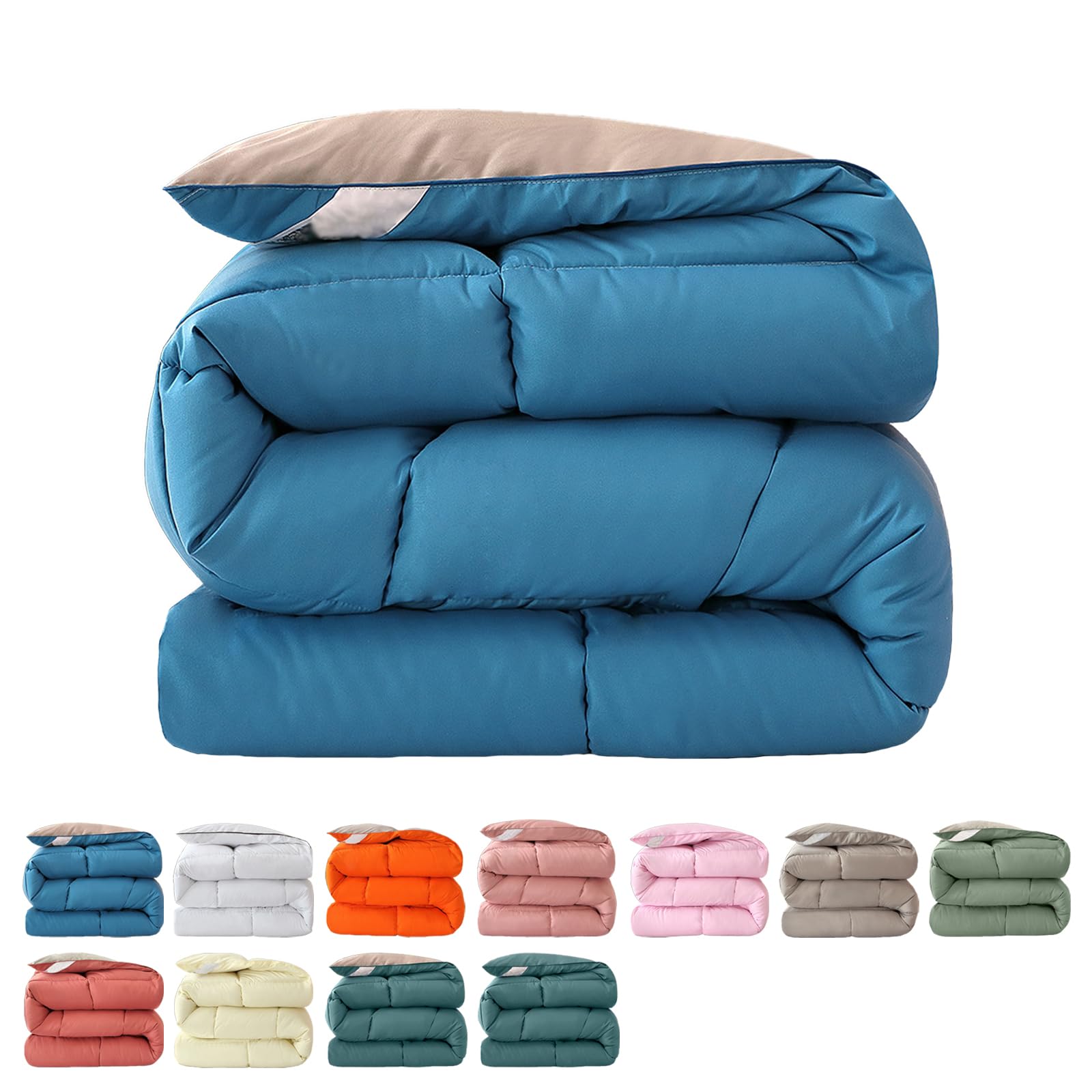 Piumino in Piuma d'oca per Tutte le Stagioni, Piumino Letto Matrimoniale, Piumone Invernale Leggero e Calda, Trapunta in Piuma d'oca (Blue 220x240cm 2kg)