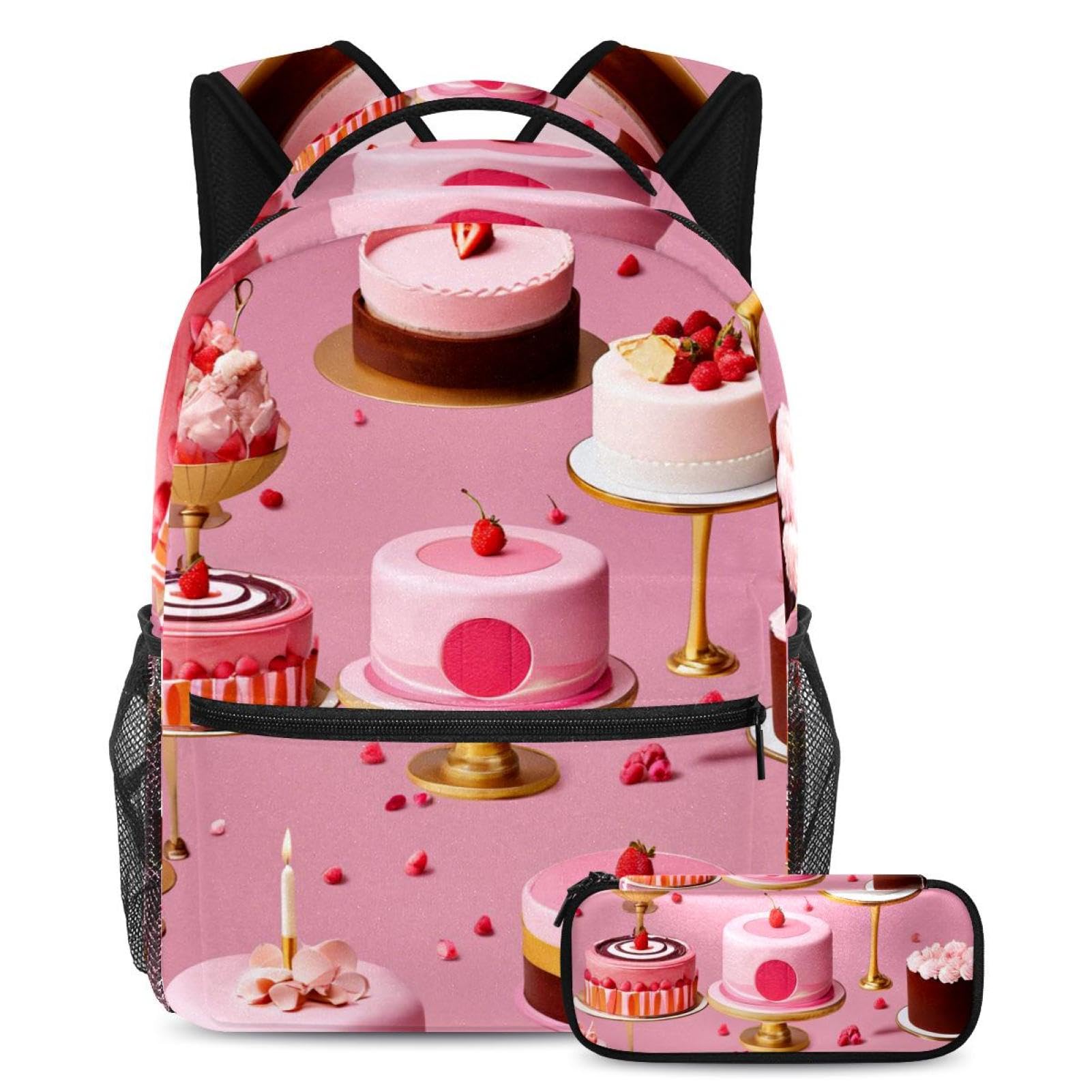 Sac à dos élégant et trousse multicolore pour le collège
