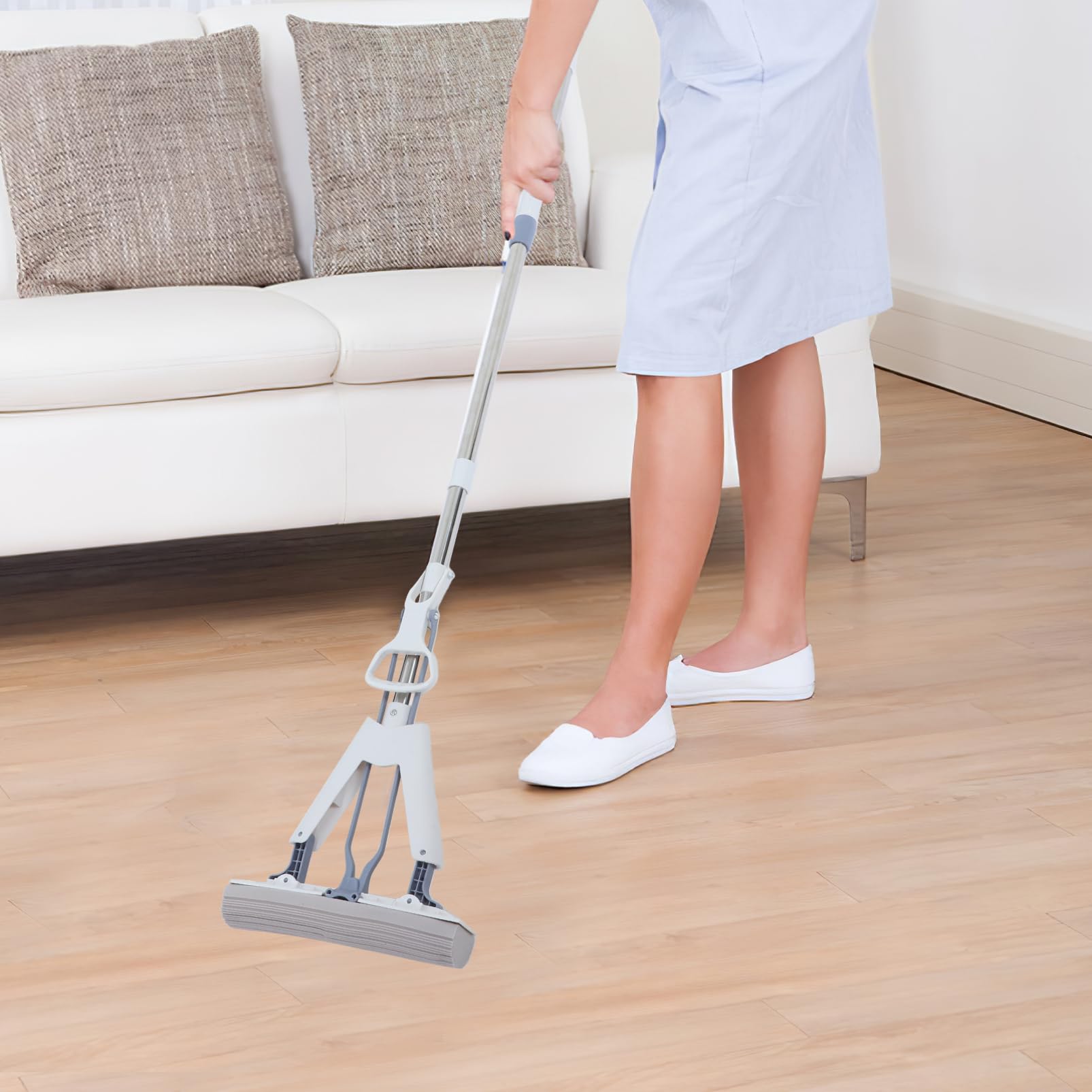 Ipetboom Mop Dual Sided Wet Dry Floor Cleaning Mop for Tile No Washing Long Handle