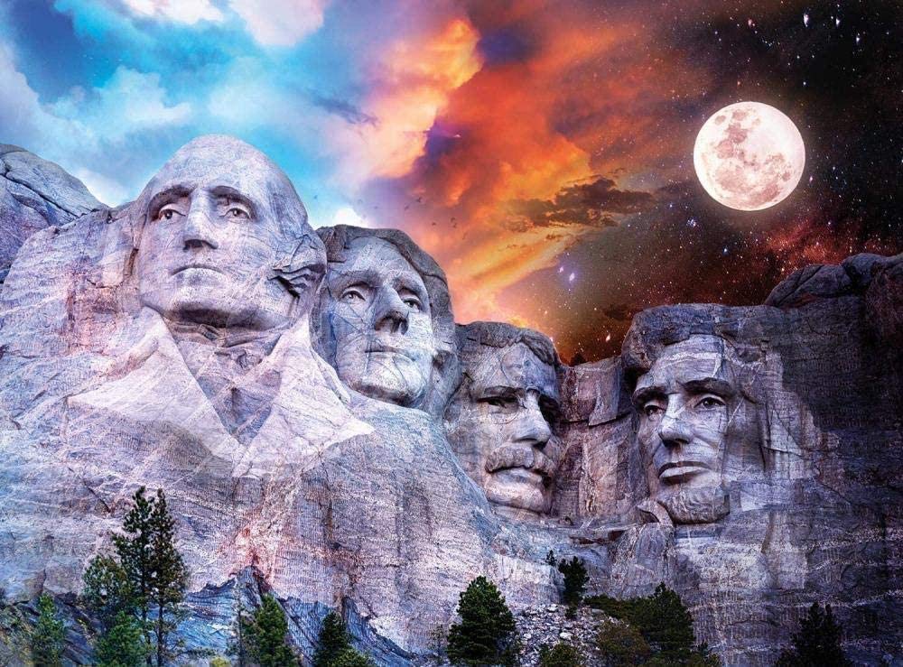 Puzzles 1000 Pieces for Teens, Adults Night & Day Collection Mount Rushmore Puzzles, Classic Educational Game DIY Toy 50x70CM