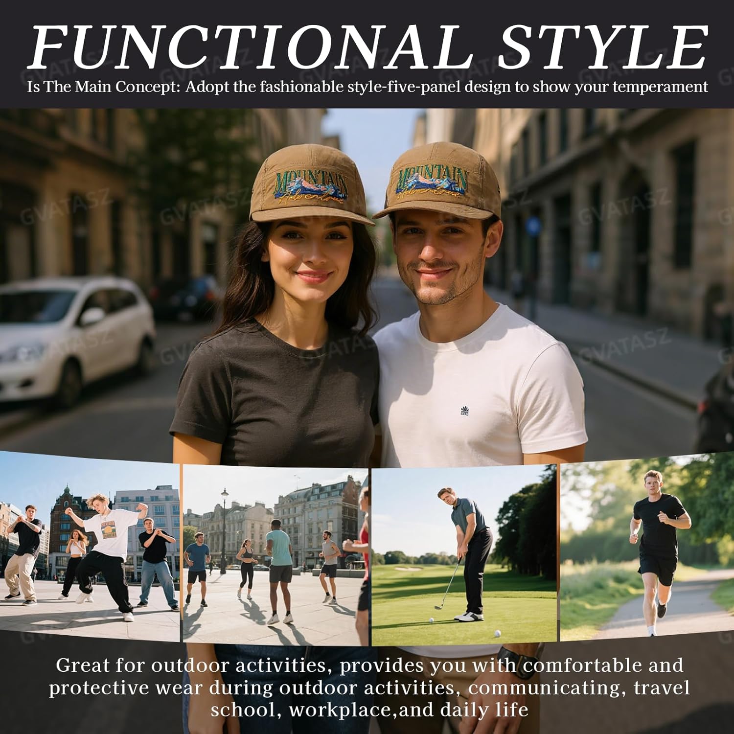 Quick Dry 5 Panel Hats for Men Waterproof Flat Brim Hat Lightweight 5-Panel Baseball Caps Casual Trucker Snapback Hat - Image 6