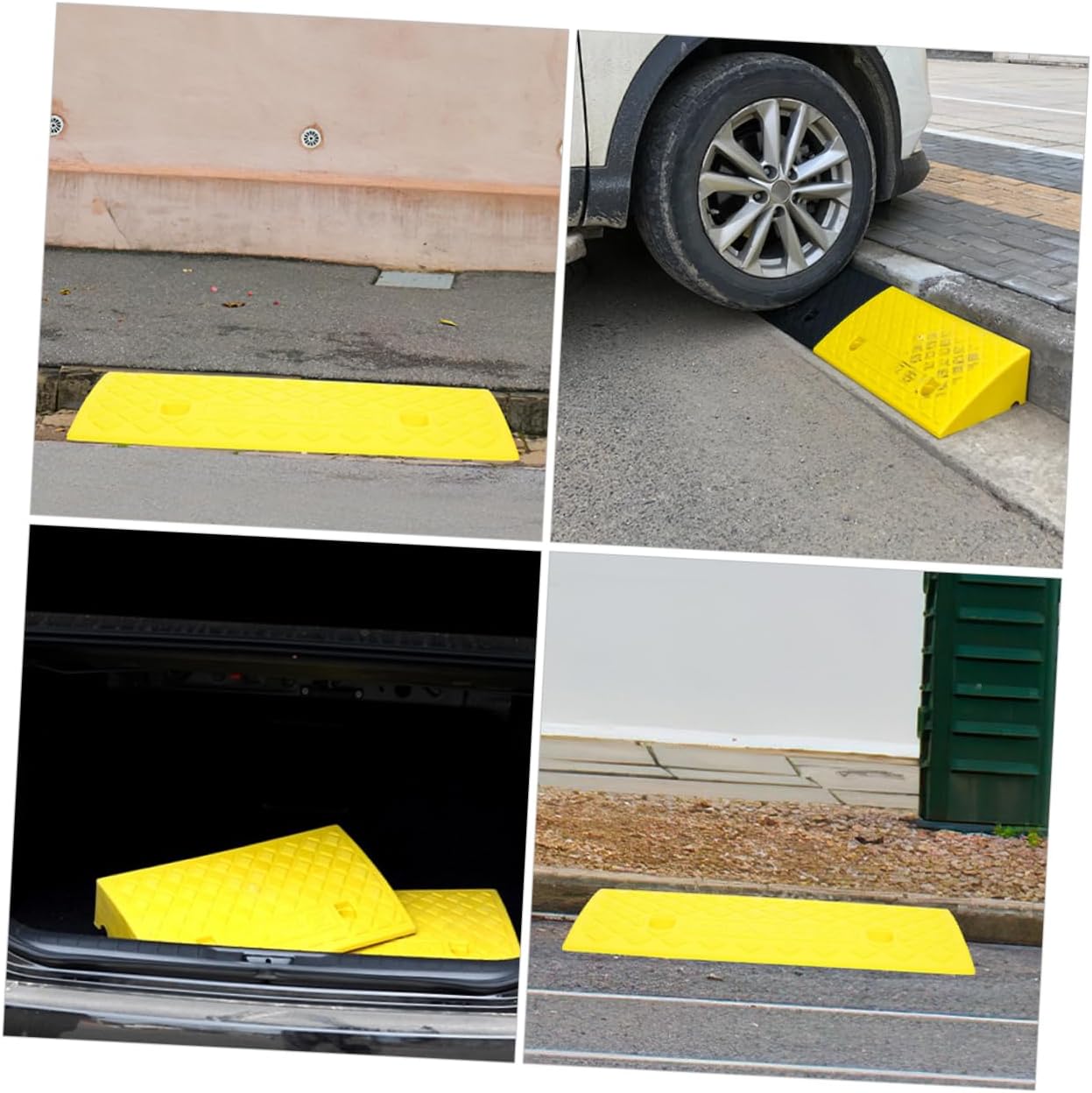 Rubber Driveway Ramp for Cars Multi-Functional Ramp for Sidewalks and Heavy Duty Load Capacity Non- Design Wear-Resistant Height for Safe Vehicle Access
